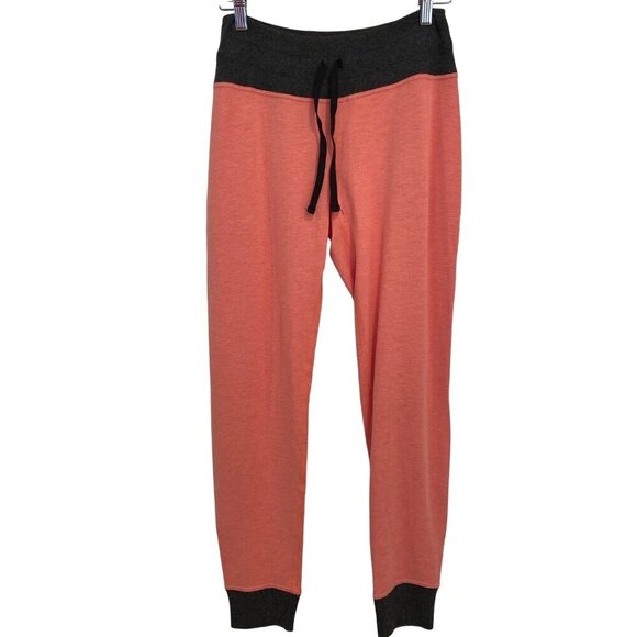 Karma Womens Coral & Charcoal Joggers With Drawstring Waist yoga loungewear cozy - Picture 2 of 9